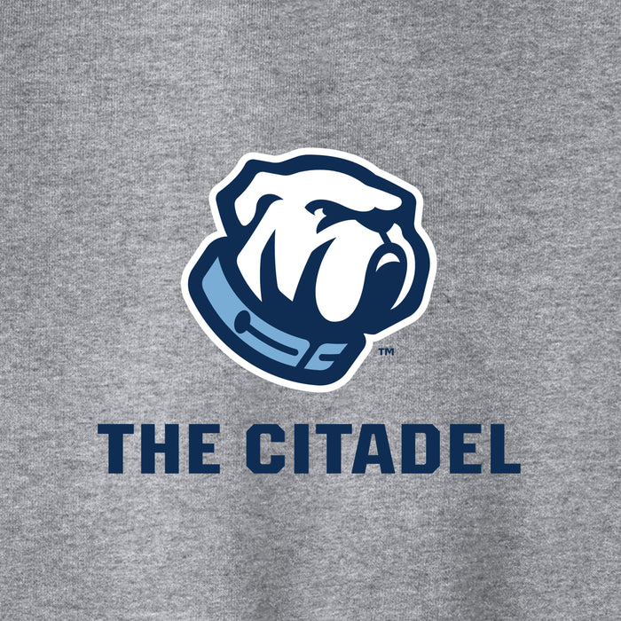 The Citadel Bulldog, Port & Co™ Toddler Core Fleece Pullover Hooded Sweatshirt - Gray