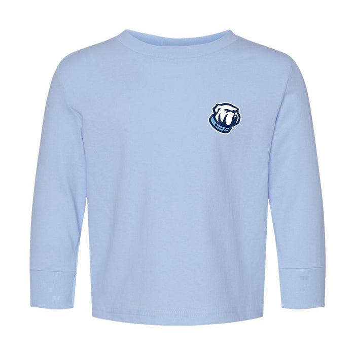 The Citadel. Bulldog, Toddler Cotton Jersey Long Sleeve Tee - Light Blue