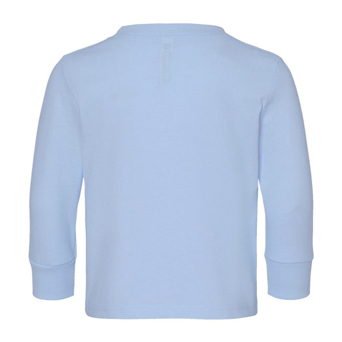 The Citadel. Bulldog, Toddler Cotton Jersey Long Sleeve Tee - Light Blue