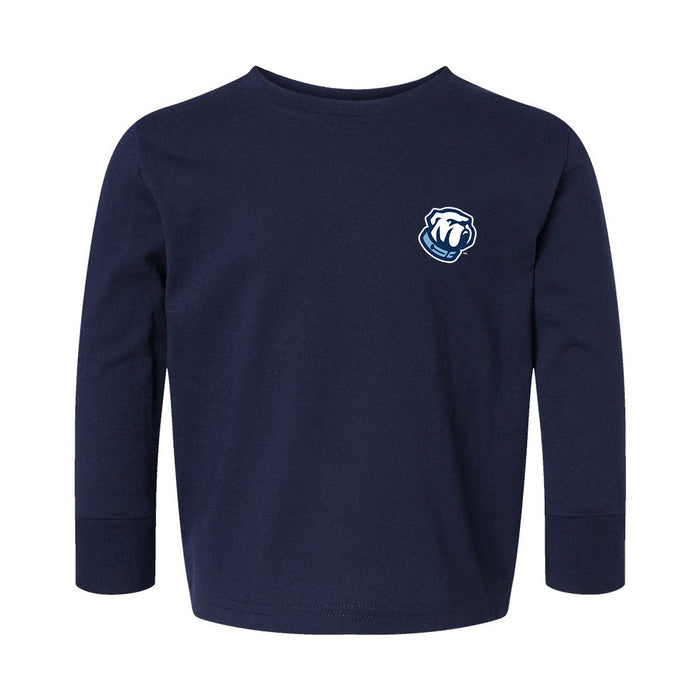 The Citadel. Bulldog, Toddler Cotton Jersey Long Sleeve Tee - Navy
