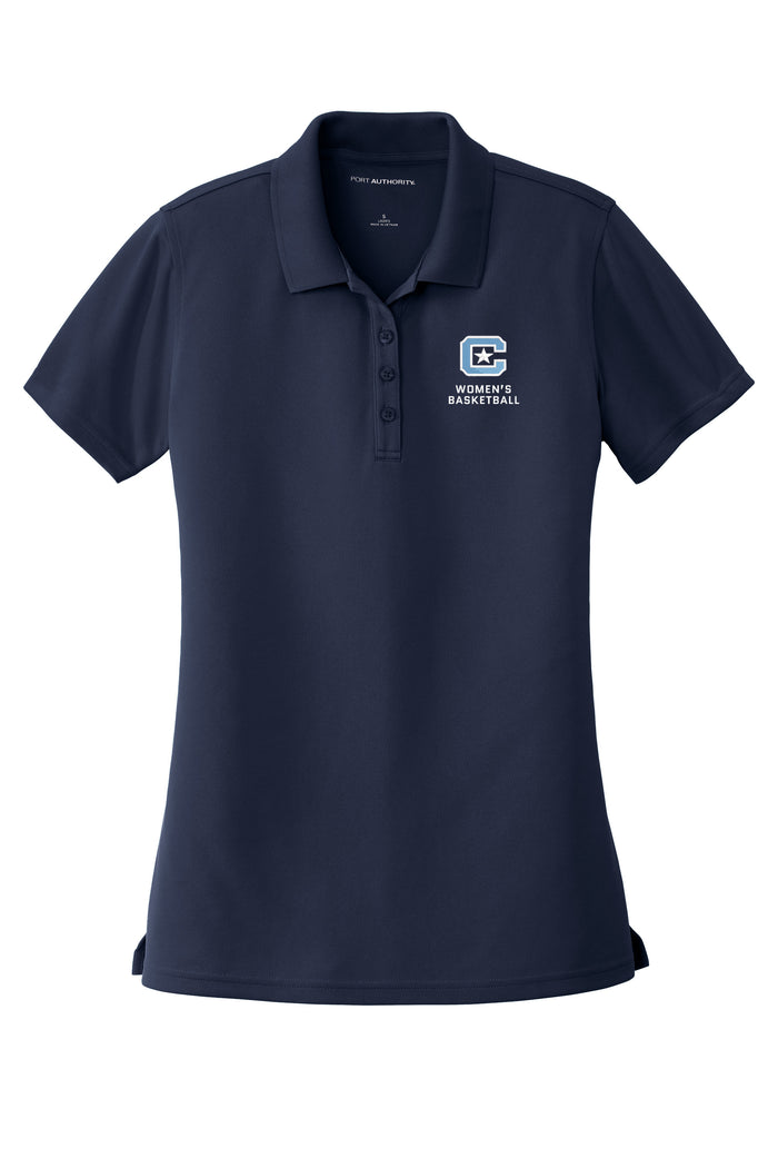 The Citadel C, Club Sports - Women's Basketball, Ladies UV Micro-Mesh Polo- Navy