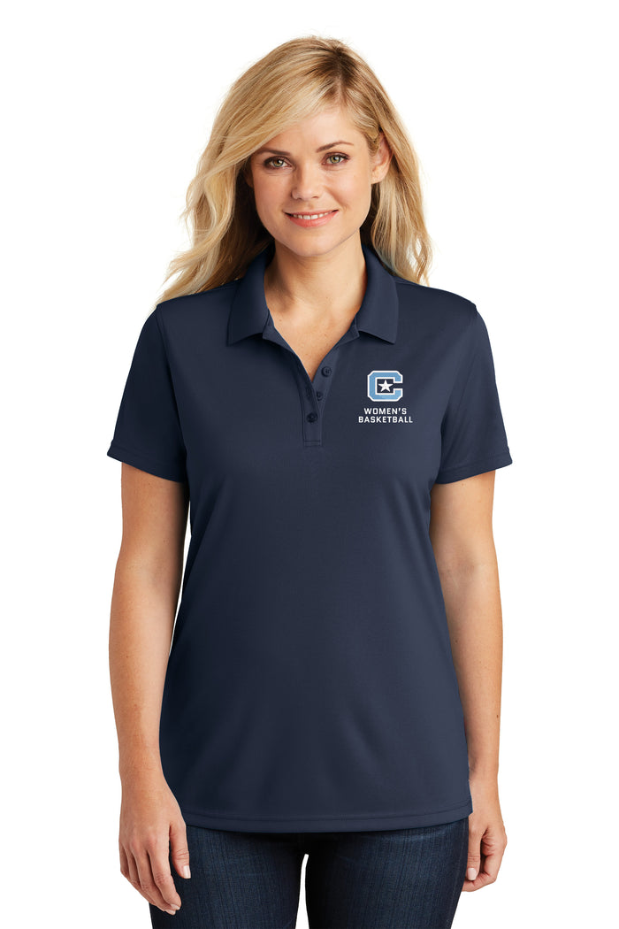 The Citadel C, Club Sports - Women's Basketball, Ladies UV Micro-Mesh Polo- Navy