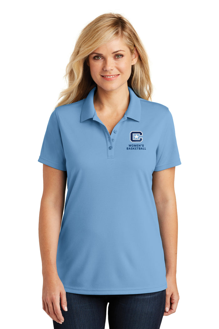 The Citadel C, Club Sports - Women's Basketball, Ladies UV Micro-Mesh Polo- Carolina Blue