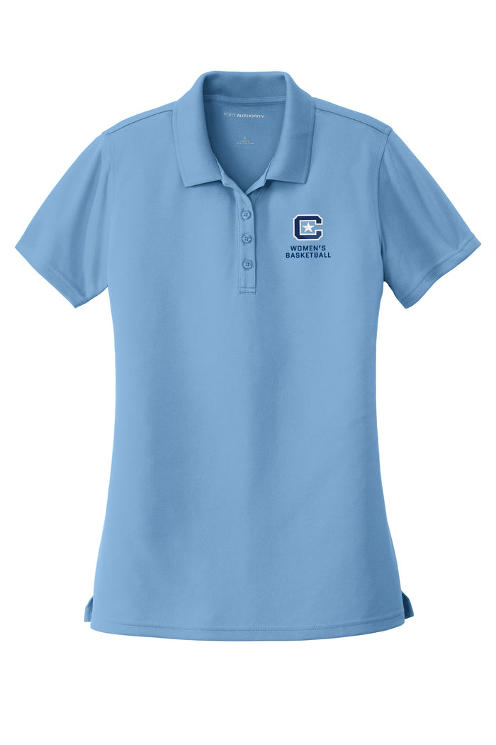 The Citadel C, Club Sports - Women's Basketball, Ladies UV Micro-Mesh Polo- Carolina Blue