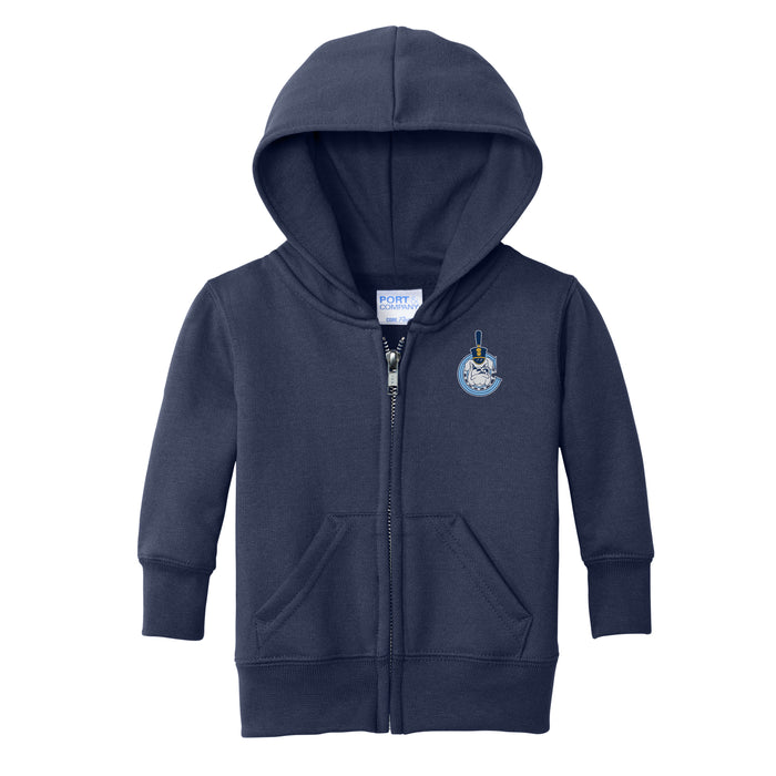 The Citadel, C Spike, Port & Co™ Infant Core Fleece Full-Zip Hooded Sweatshirt - Navy