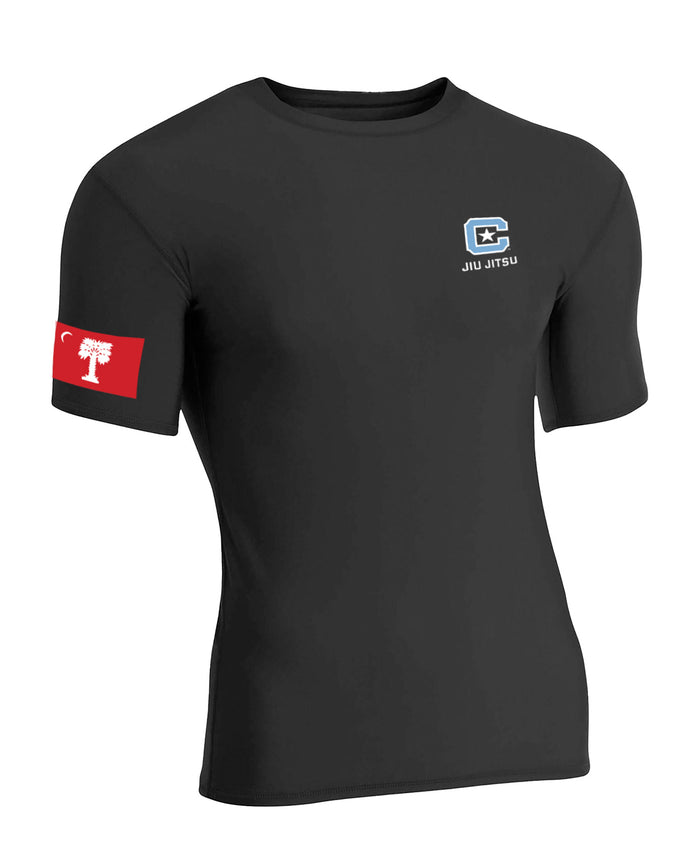 The Citadel, C Star, Club Sport - Jiu Jitsu, Compression Short Sleeve T-Shirt - Black