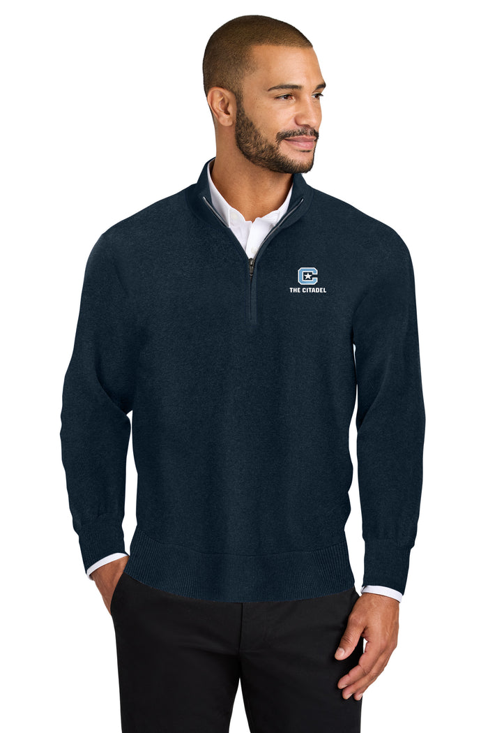 The Citadel, C Star, Port Authority® Easy Care 1/4-Zip Sweater - Navy