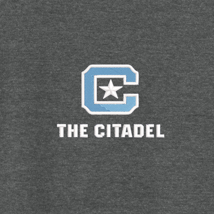 The Citadel, C Star, Port Authority® Easy Care 1/4-Zip Sweater - Charcoal
