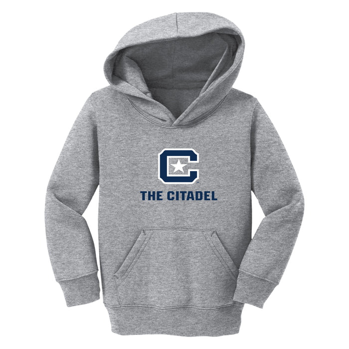 The Citadel, C Star, Port & Co™ Toddler Core Fleece Pullover Hooded Sweatshirt - Gray
