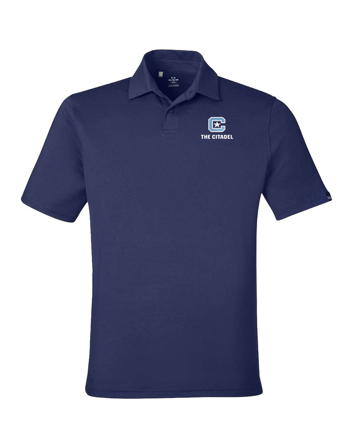 The Citadel, C Star, Under Armour Recycled Polo - Navy