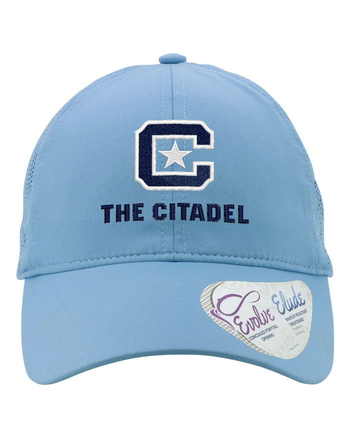 The Citadel, Citadel C, Women's Perforated Performance Cap Carolina Blue