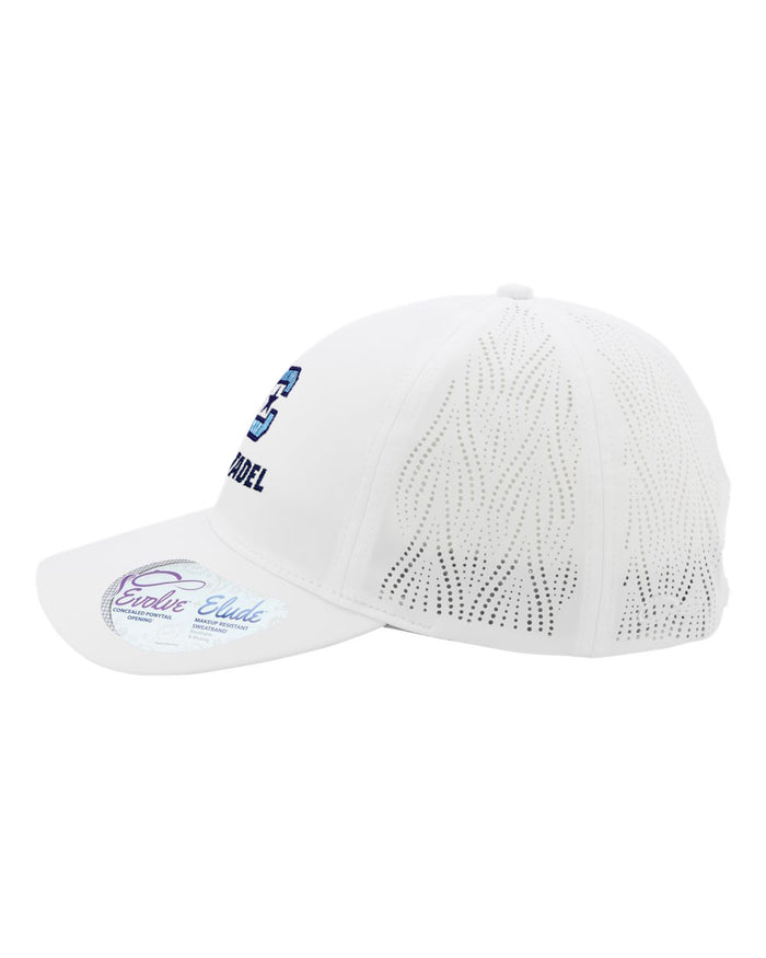 The Citadel, Citadel C, Women's Perforated Performance Cap Carolina White