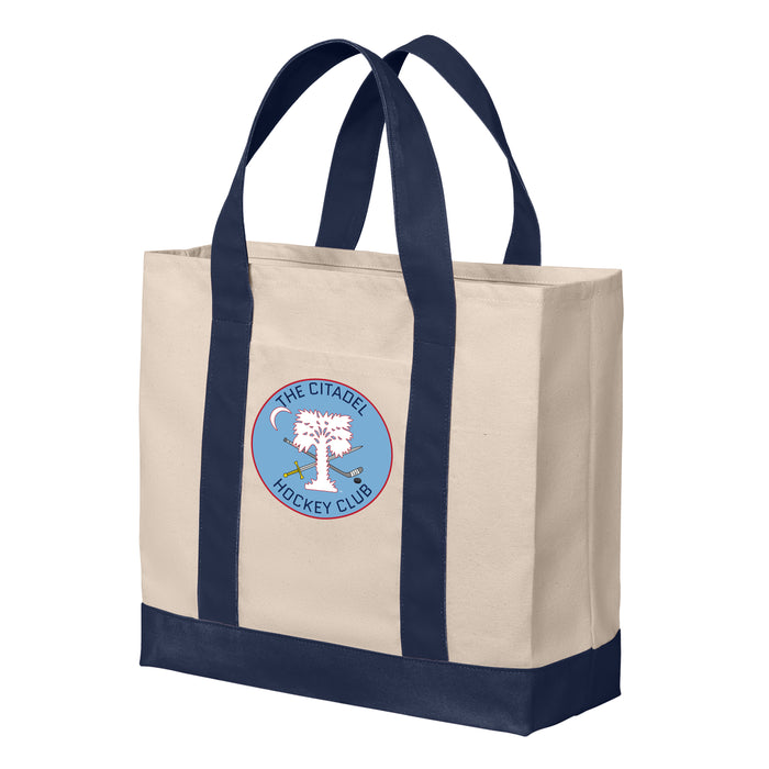 The Citadel, Club Sports - Hockey, Port Authority® Cotton Canvas Two-Tone Tote - Navy