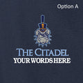 The Citadel, Customizable (Your Words), Spike, Embroidered, Port Authority® Canvas Full-Length Two-Pocket Apron -  Customization All caps