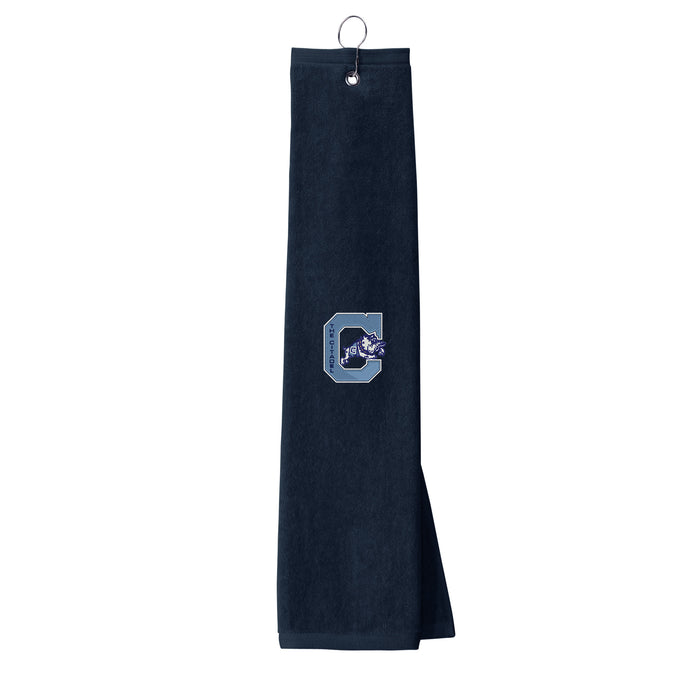 The Citadel, Jumping Bulldog, Port Authority® Grommeted Tri-Fold Golf Towel_Navy