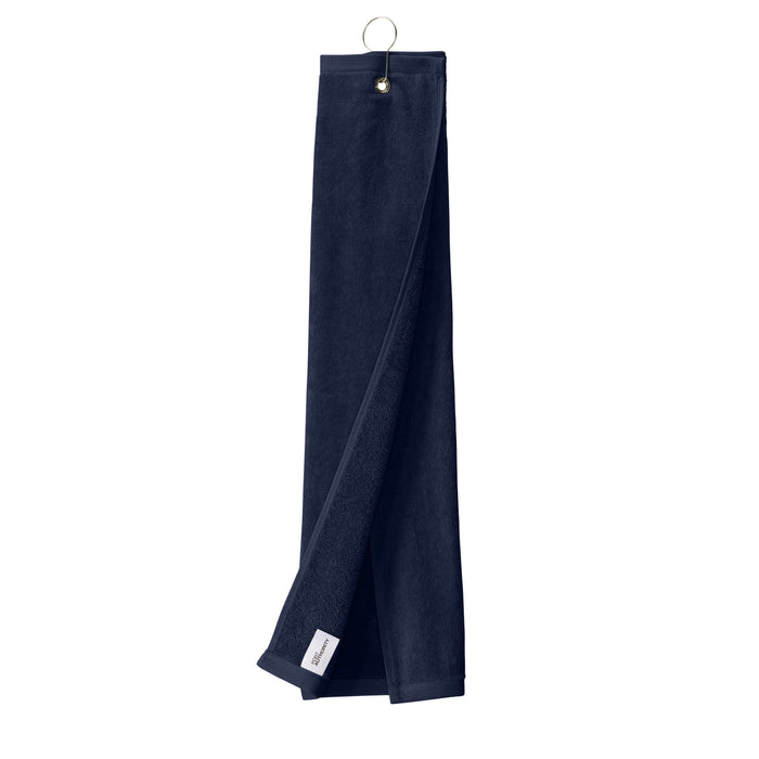 The Citadel, Jumping Bulldog, Port Authority® Grommeted Tri-Fold Golf Towel_Navy