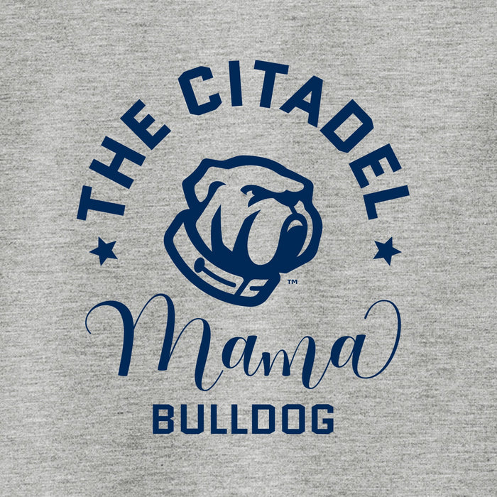 Mama Bulldog Spork Ladies Long Sleeve Tri-Blend Wicking Scoop Neck Raglan Tee-True Royal Heather