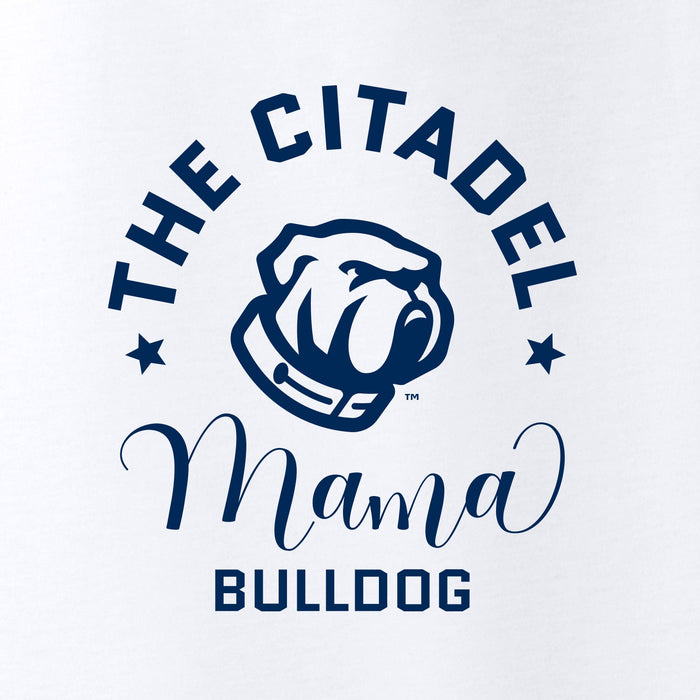 Mama Bulldog Spork Ladies Long Sleeve Tri-Blend Wicking Scoop Neck Raglan Tee-White