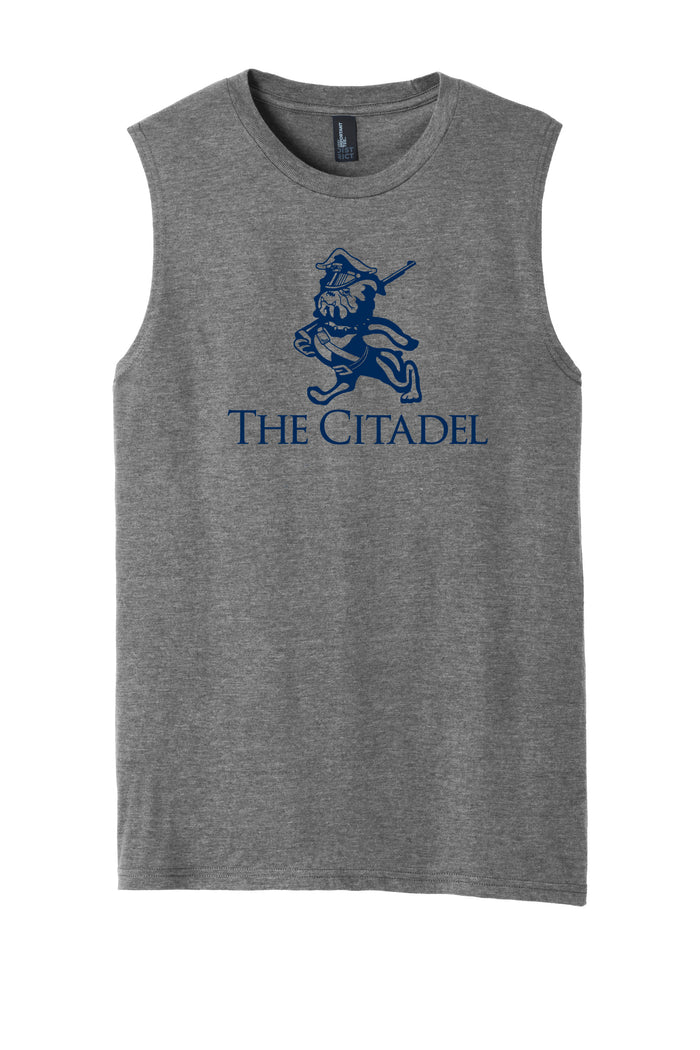 Marching Bulldog Muscle Tank-Grey Frost