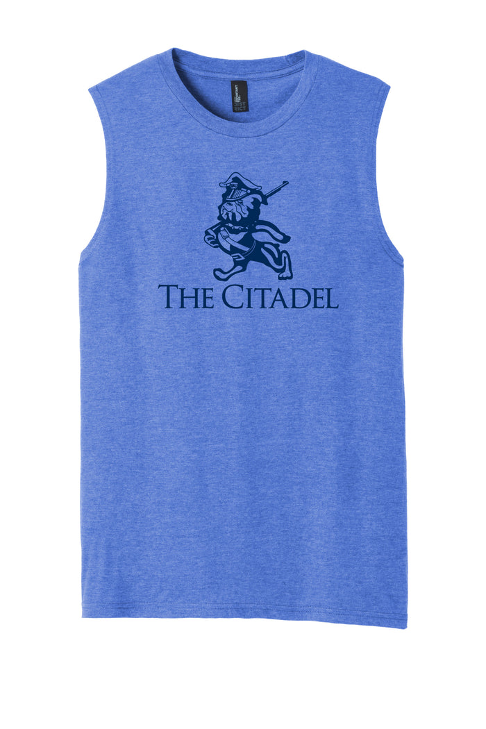 Marching Bulldog Muscle Tank-Royal Frost