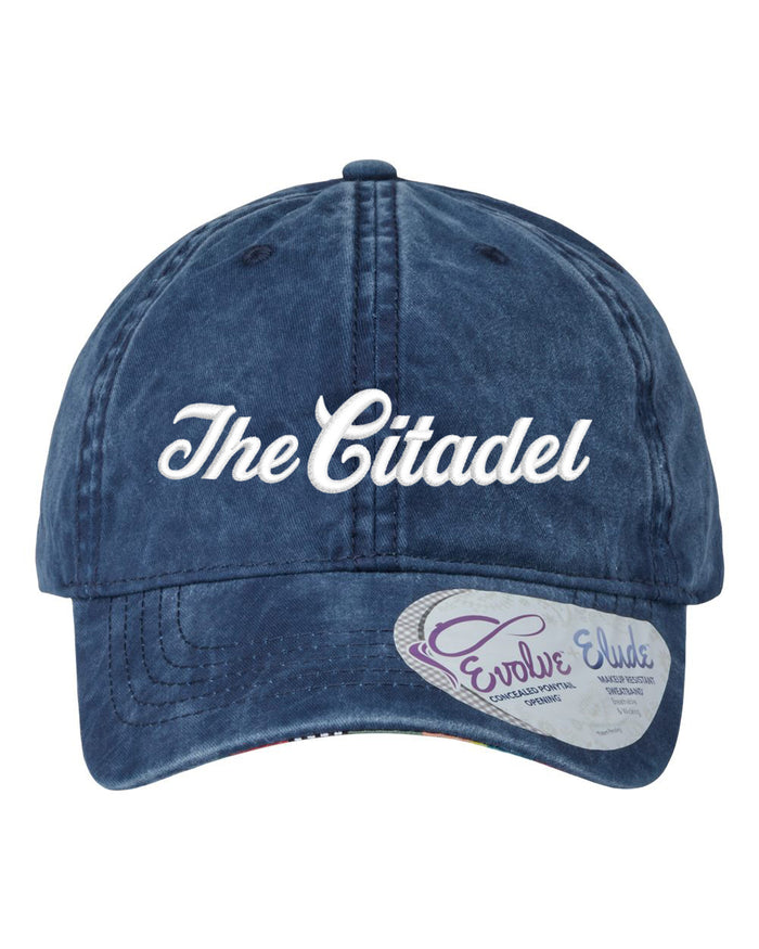 The Citadel, Script, Women's Pigment-Dyed with Fashion Undervisor Cap Navy