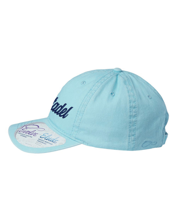 The Citadel, Script, Women's Pigment-Dyed with Fashion Undervisor Cap Carolina Blue