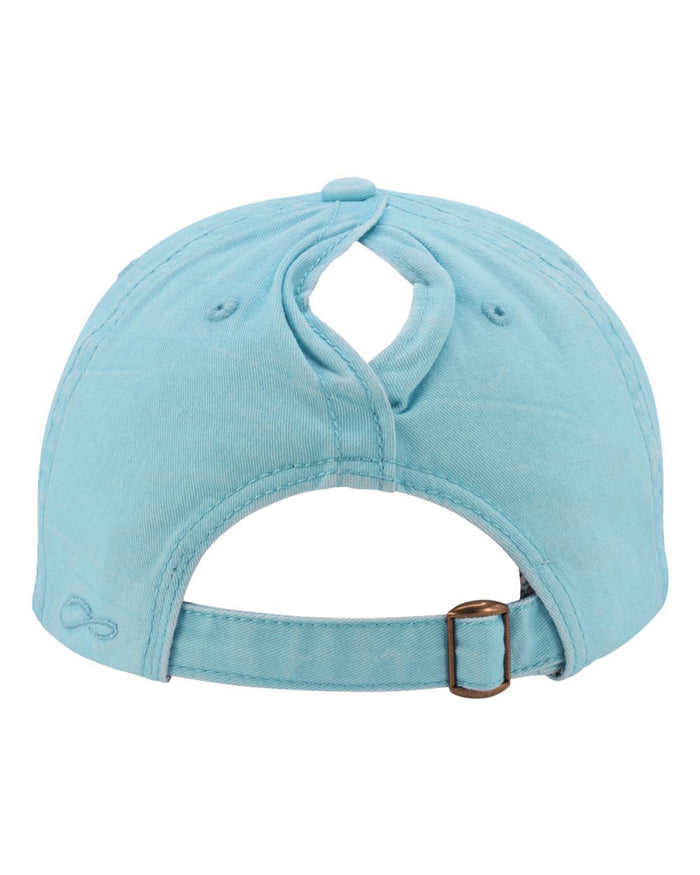 The Citadel, Script, Women's Pigment-Dyed with Fashion Undervisor Cap Carolina Blue