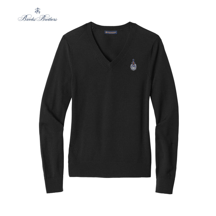 The Citadel, Spike, Brooks Brothers ® Women’s Washable Merino V-Neck Sweater- Black