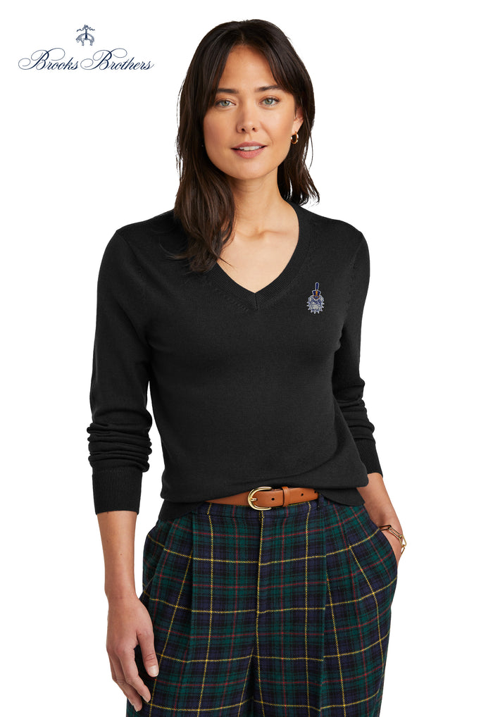 The Citadel, Spike, Brooks Brothers ® Women’s Washable Merino V-Neck Sweater- Black