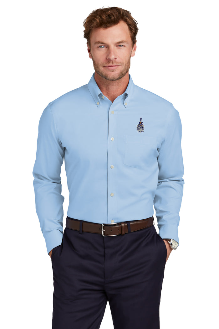 The Citadel, Spike Logo, Brooks Brothers® Wrinkle-Free Stretch Pinpoint Shirt - Newport Blue