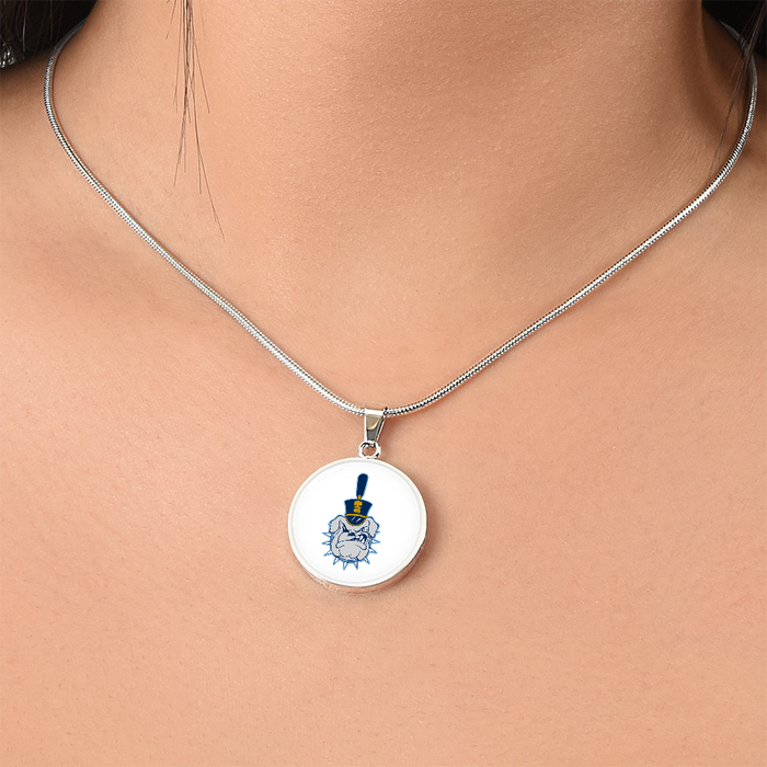 The Citadel, Spike logo, Circle Necklace - Silver