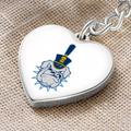The Citadel, Spike logo, Heart Keychain - Silver