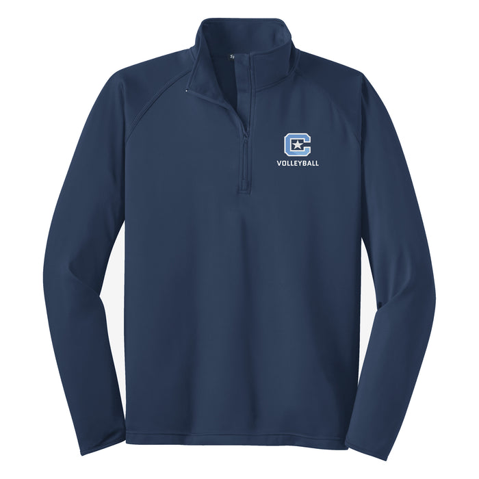 The Citadel Sports - Volleyball, C Star, Sport-Tek® Sport-Wick® Stretch 1/4-Zip Pullover - Navy