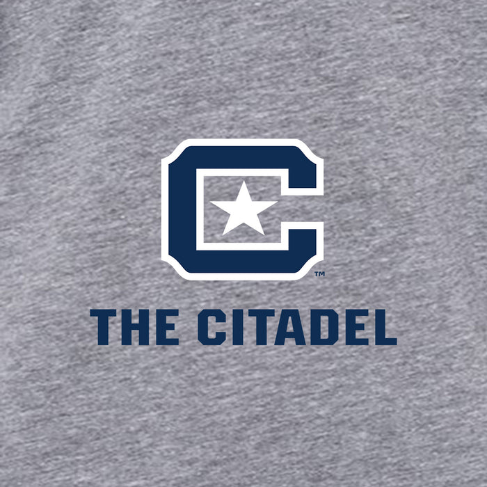 The Citadel, The Citadel C, Infant Fine Jersey Character Hooded Long Sleeve Bodysuit with Ears - Gray/White
