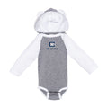 The Citadel, The Citadel C, Infant Fine Jersey Character Hooded Long Sleeve Bodysuit with Ears - Gray/White