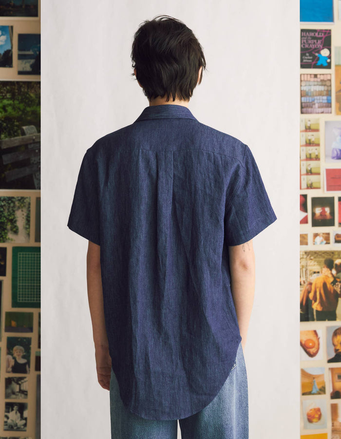 The Short Sleeve Oxford | Indigo Hemp Denim