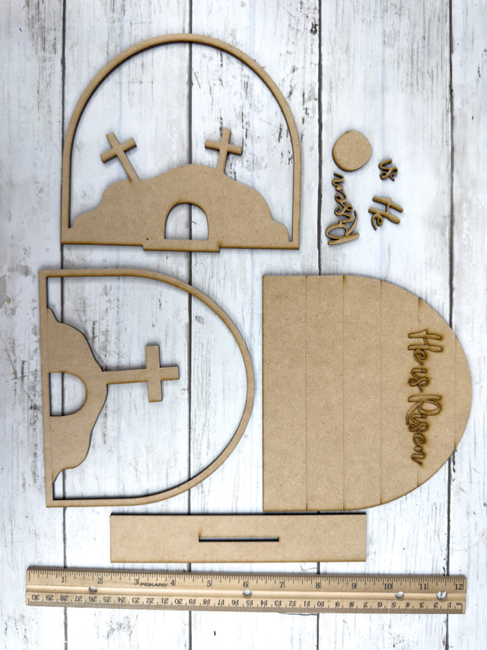 Tomb He Is Risen Framed Arch Sign DIY Kit
