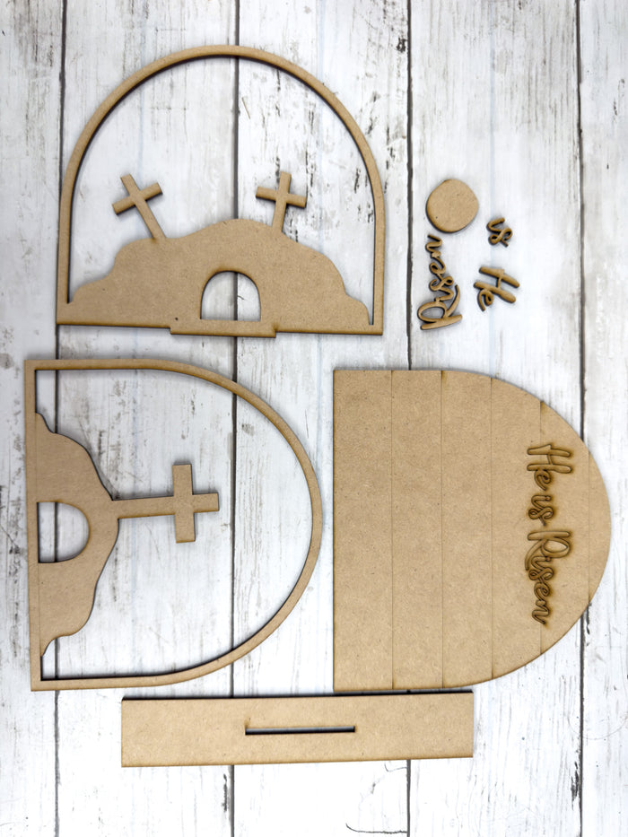 Tomb He Is Risen Framed Arch Sign DIY Kit