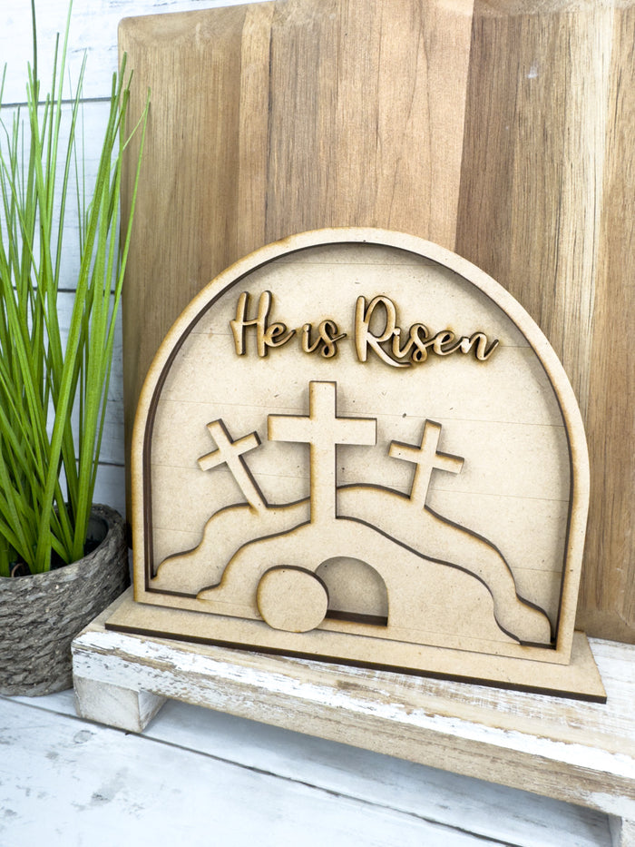 Tomb He Is Risen Framed Arch Sign DIY Kit
