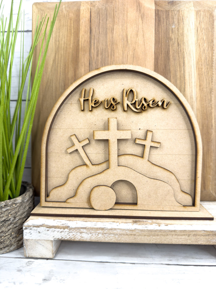 Tomb He Is Risen Framed Arch Sign DIY Kit