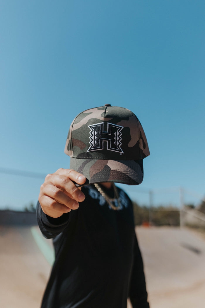 UH MĀNOA Camo A-Frame Snapback