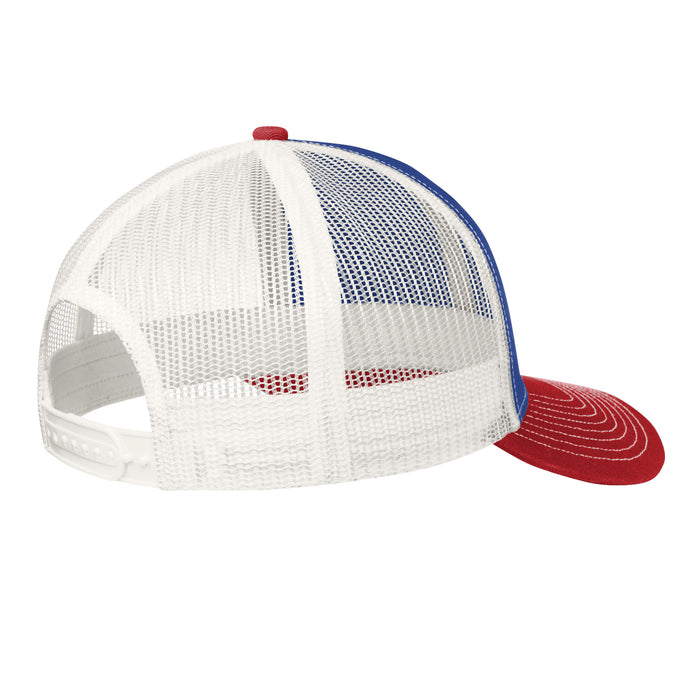 U.S. Flag, Port Authority® Snapback Trucker Cap - Blue/White/Red