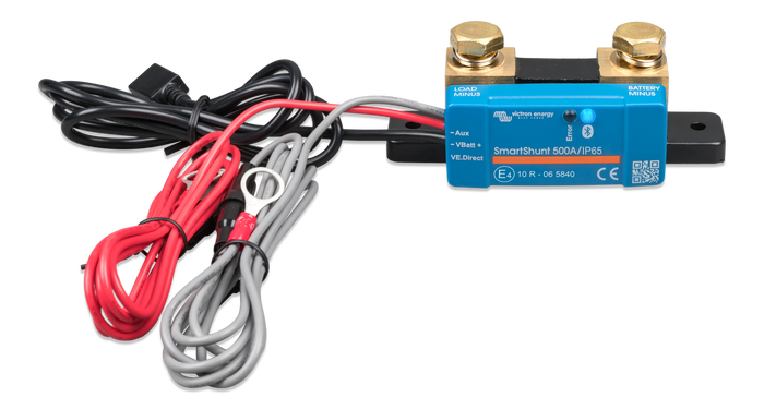 Victron SmartShunt 500A/50mV IP65 Bluetooth Battery Monitor – Waterproof Smart Battery Shunt for RV, Marine & Solar Systems