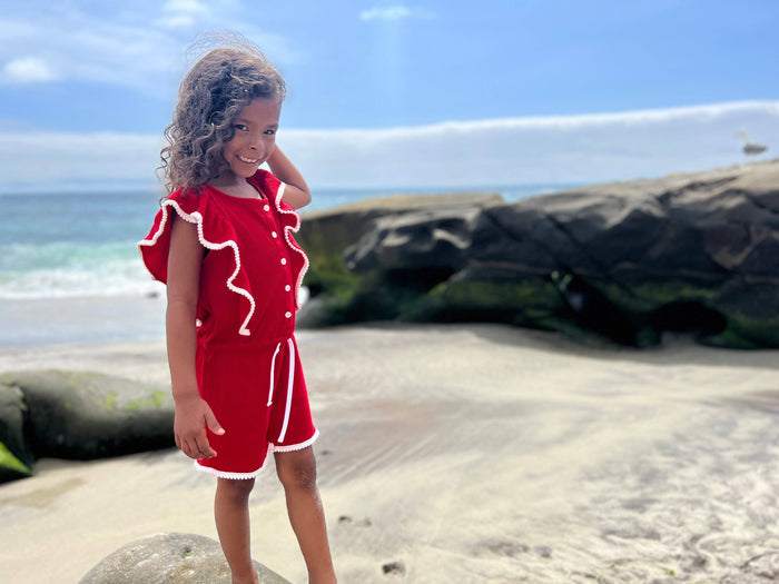 Vignette - Mariela Romper in Red: Size 8