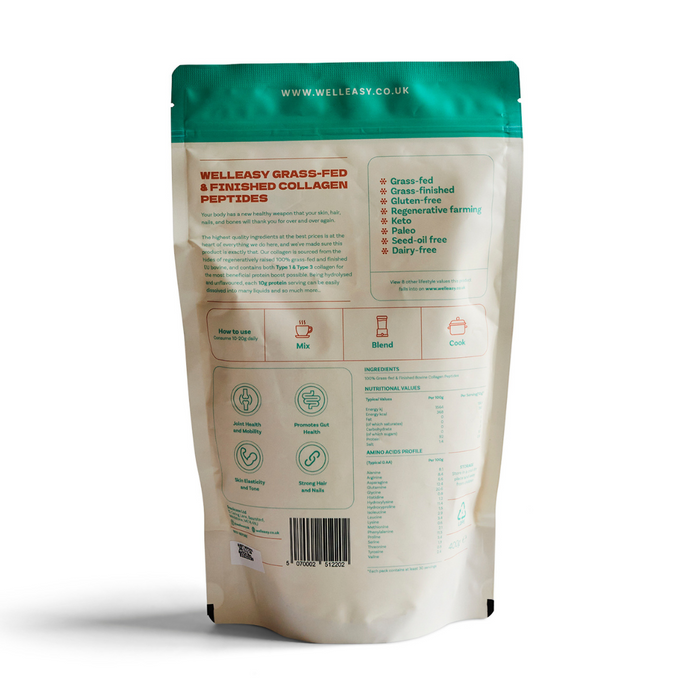 WellEasy Grass Fed & Finished Collagen Peptides 400g