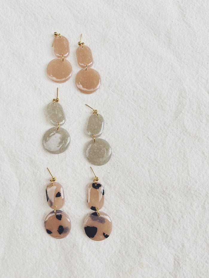 Whiskey + Wine - Spring Louie Earrings: Moss