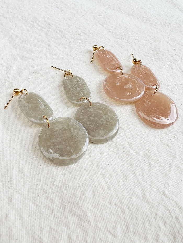 Whiskey + Wine - Spring Louie Earrings: Moss
