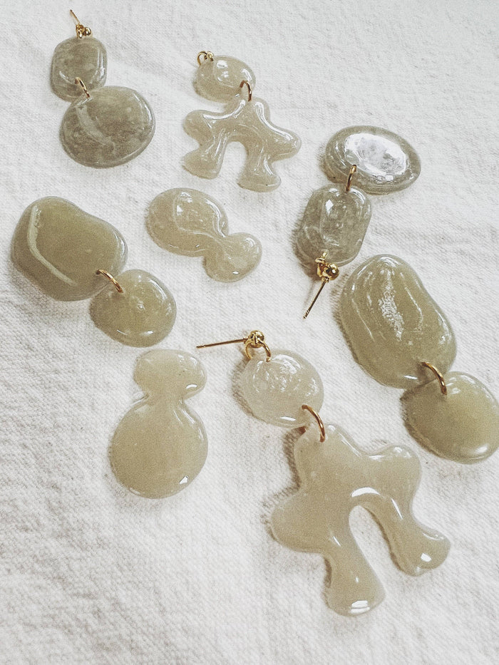 Whiskey + Wine - Spring Louie Earrings: Moss