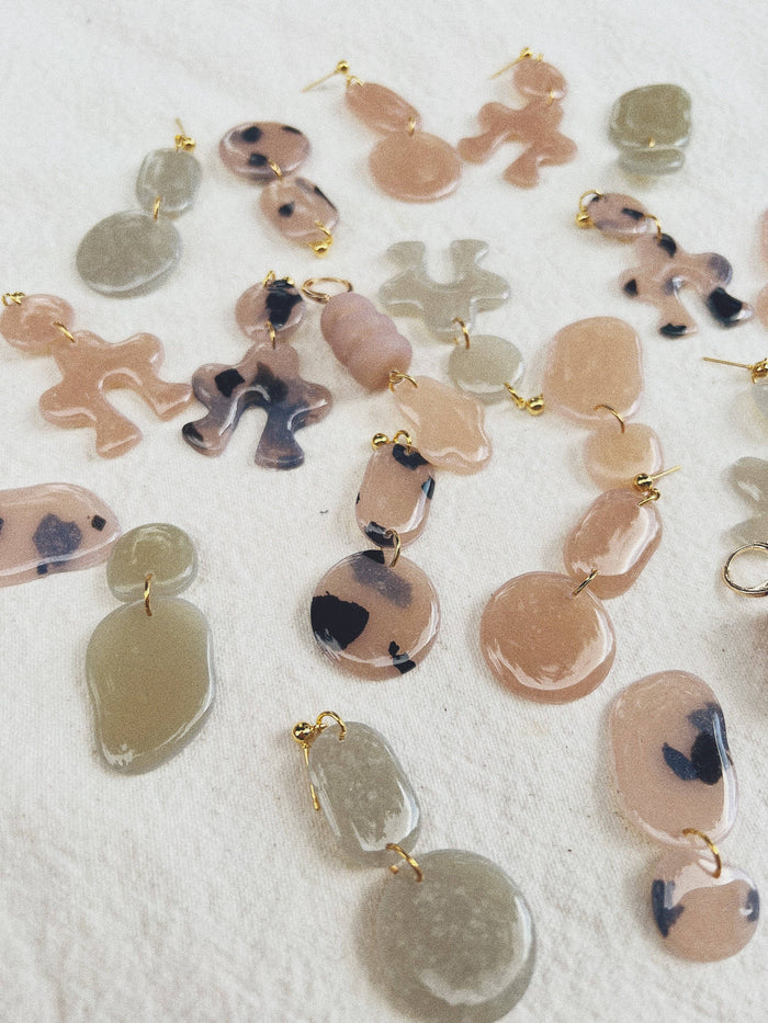 Whiskey + Wine - Spring Louie Earrings: Moss